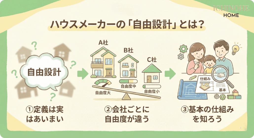 ハウスメーカーの自由設計のイメージ