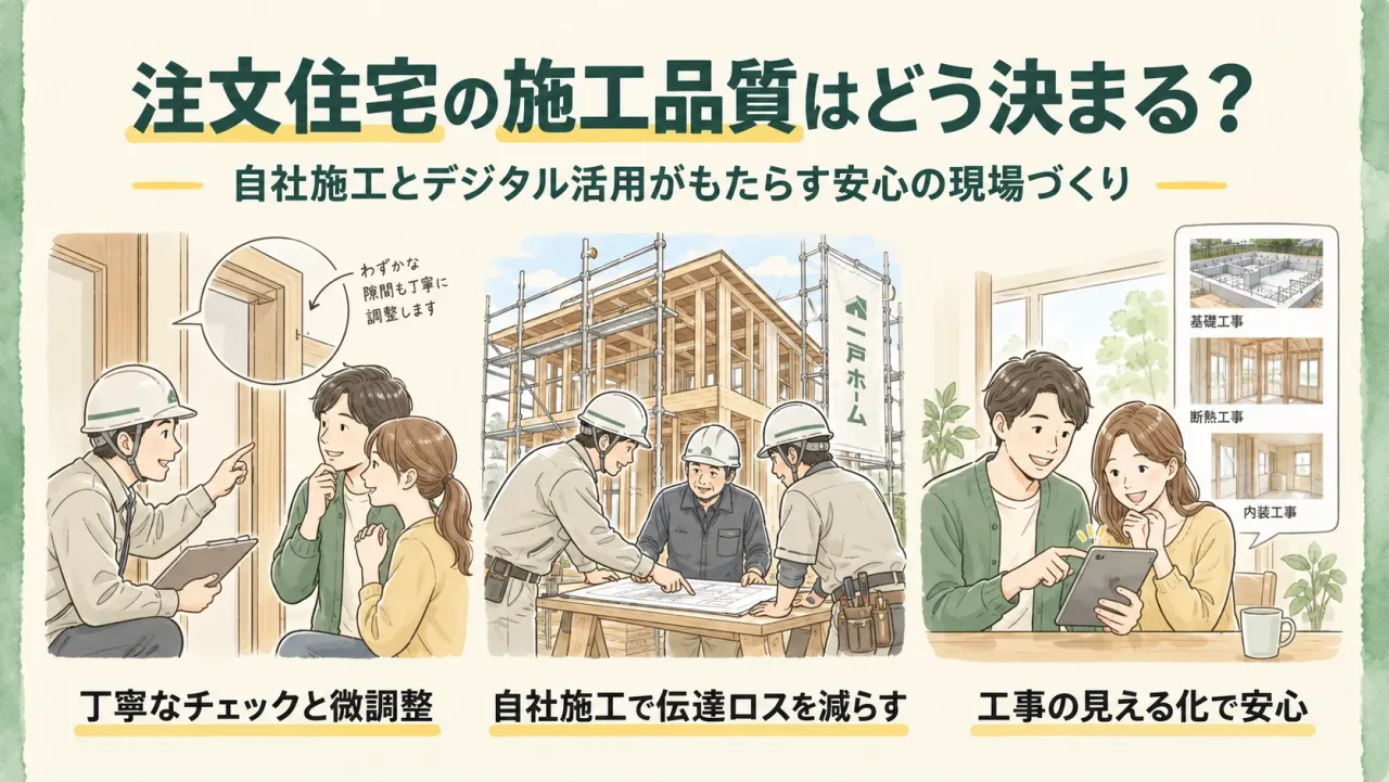 注文住宅の施工品質はどう決まる?自社施工とデジタル活用がもたらす「安心の現場づくり」