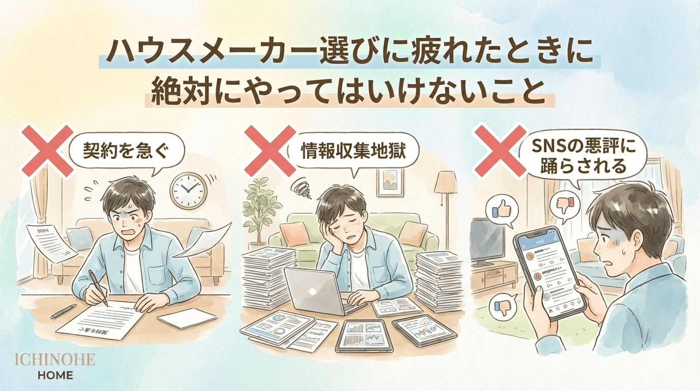 H2 ハウスメーカー選びに疲れたときに絶対にやってはいけないこと