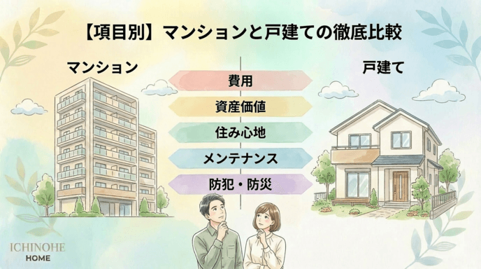 H2 【項目別】マンションと戸建ての徹底比較