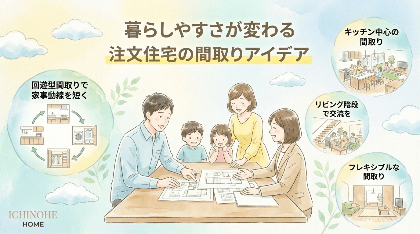 H2 暮らしやすさが変わる注文住宅の間取りアイデア