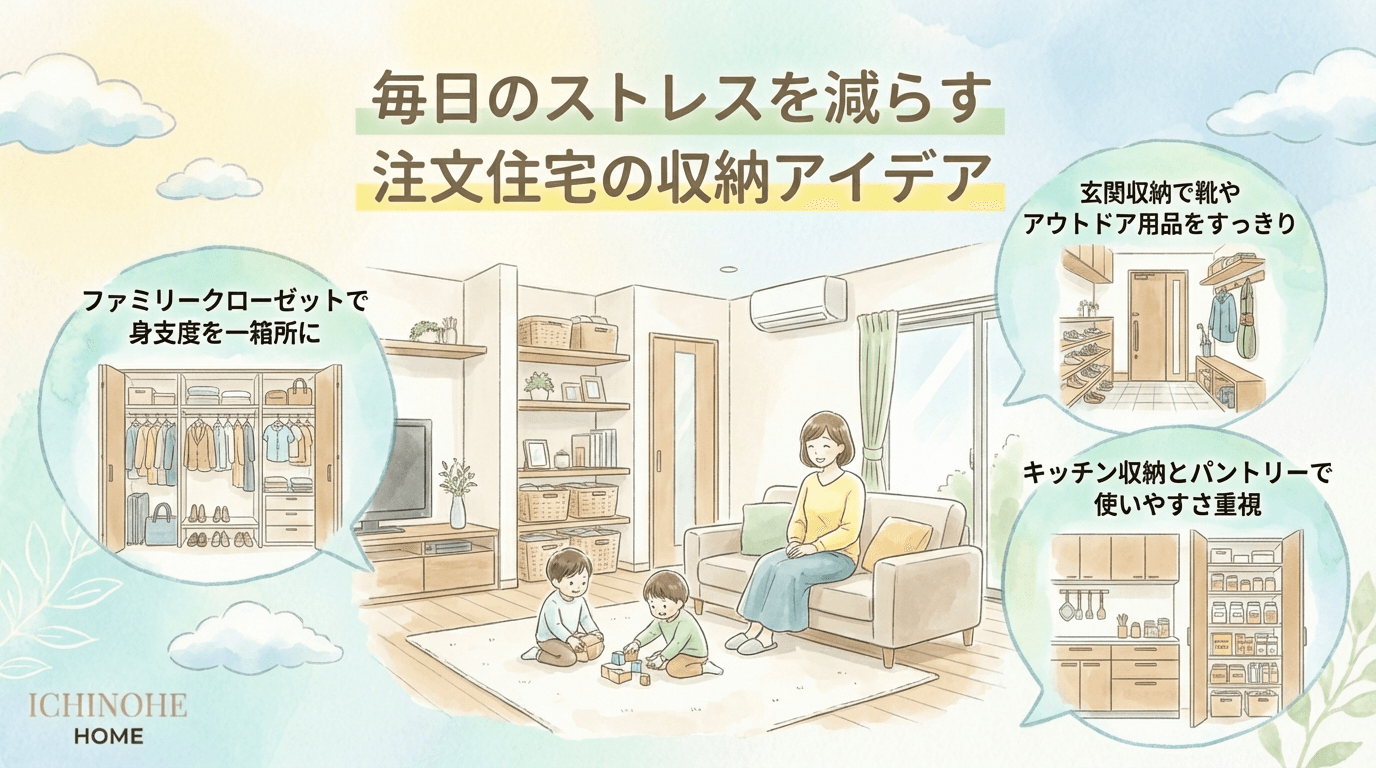 H2 毎日のストレスを減らす注文住宅の収納アイデア