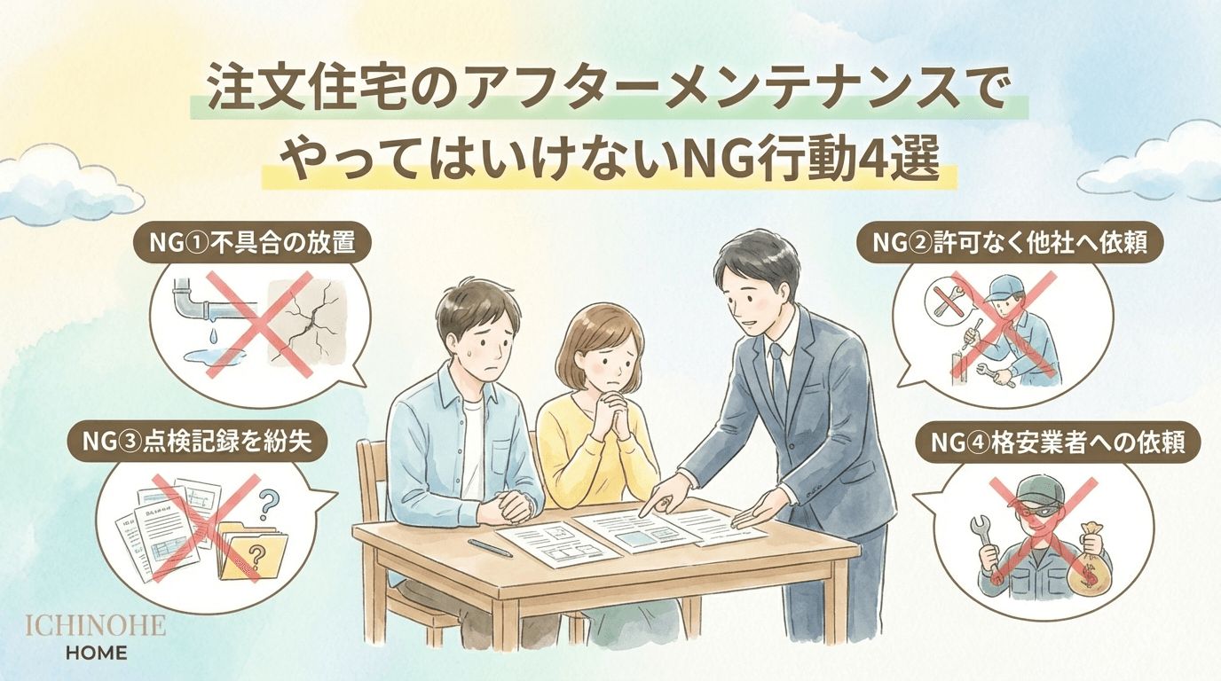 H2 注文住宅のアフターメンテナンスでやってはいけないNG行動4選