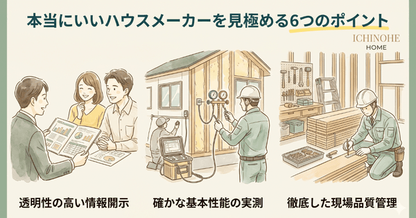 H2:本当にいいハウスメーカーを見極める6つのポイント
