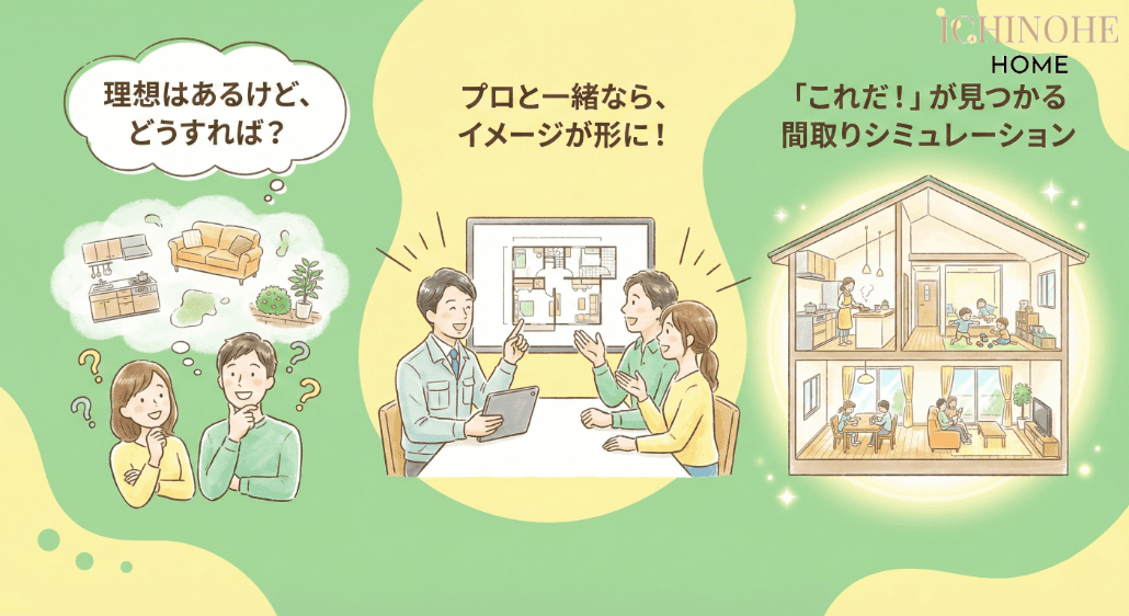 間取りシミュレーションと3Dパース