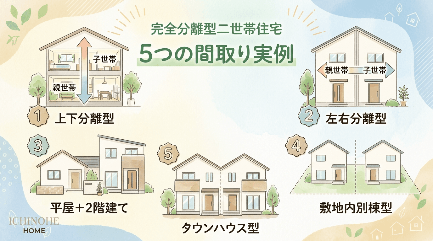 H2 完全分離型二世帯住宅の間取り実例