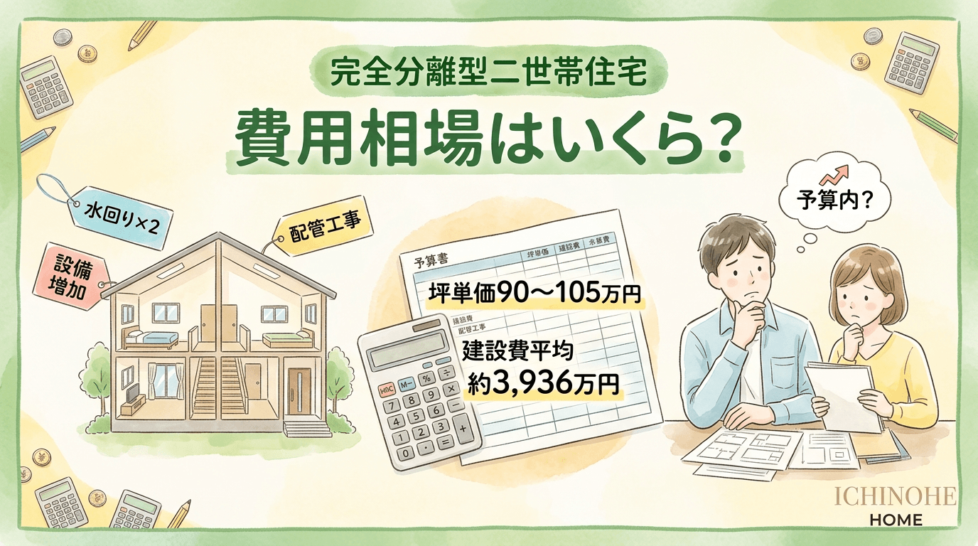 H2 完全分離型二世帯住宅の費用相場はいくら?